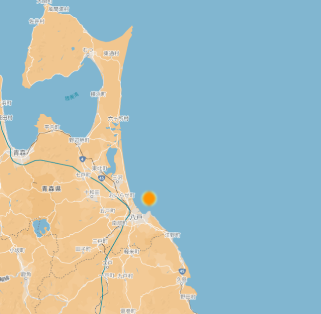 青森・八戸沖の海域図