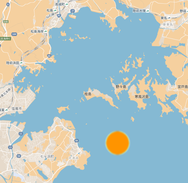 宮城県・松島沖の海域図