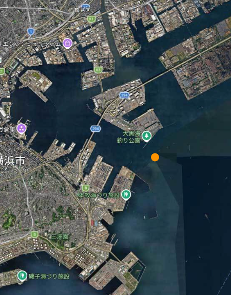 横浜ベイブリッジ沖の散骨する場所